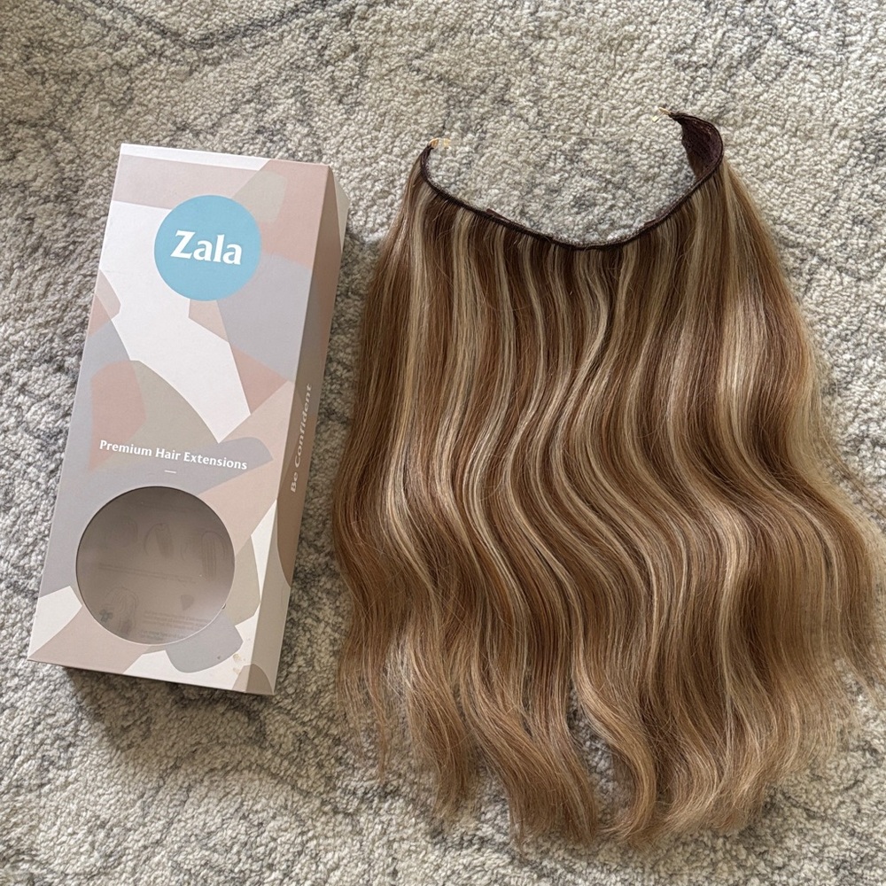 Zala Brown Blonde Blend Halo Hair Extension - Natural Wave